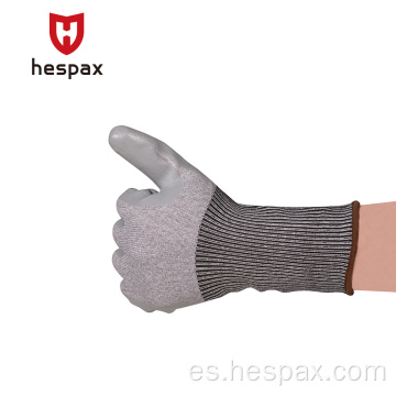 Construcción de guantes industriales hespax anti -cortado nitrilo